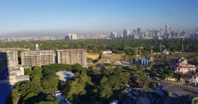 Aerial view of luxury residential buildings in Gurgaon, India.